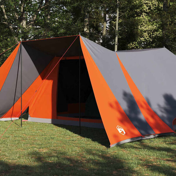 vidaXL Tipi Tent met dak Grijs en Oranje 660 x 456 x 200 cm taft