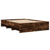vidaXL Bedframe bewerkt hout gerookt eikenkleurig 135x190 cm