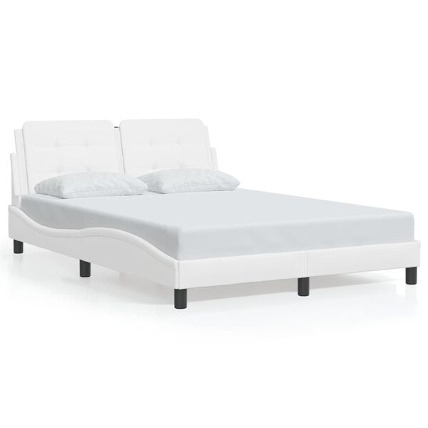 vidaXL Bedframe zonder matras "Zadar" kunstleer wit 140x190 cm