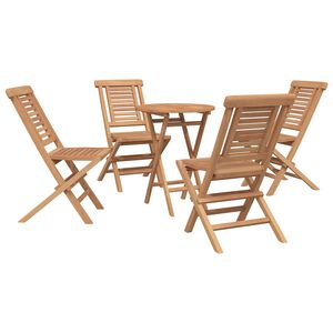 vidaXL Tuinset 5 st Bruin Massief Teak Hout