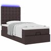 vidaXL Ottoman bed met matras en LED's 100x200cm stof donkerbruin