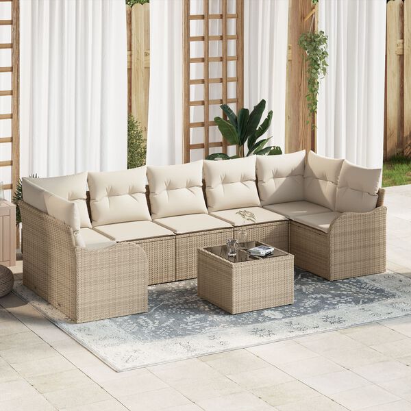 vidaXL Tuin Sofa Set Beige 55 x 55 x 37 cm poly rattan