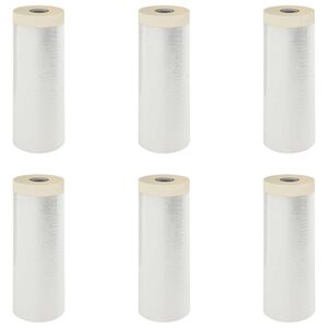 vidaXL Stofdoek met plakband 6 st Doorzichtig 240 x 2000 cm HDPE