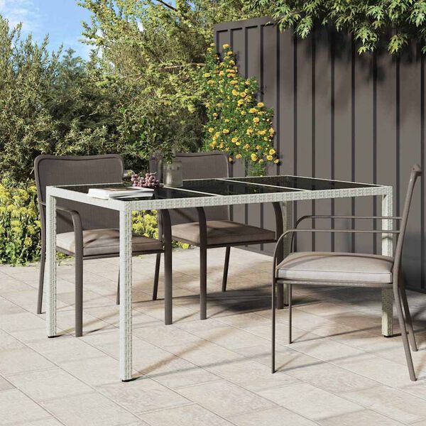 vidaXL Tuin Eettafel Wit 150 x 90 x 75 cm Poly riet
