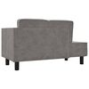 vidaXL Chaise longue met kussens en bolster fluweel lichtgrijs