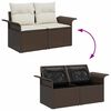 vidaXL Tuin Sofa Set met kussen met opslag 8 pcs Bruin Poly riet