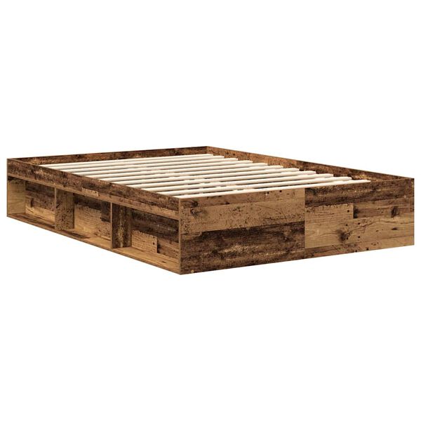 vidaXL Bedframe zonder matras 140x200 cm bewerkt hout oud hout