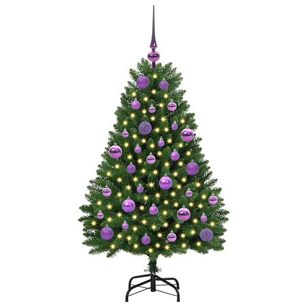 vidaXL Kunstkerstboom met 150 LED Groen 120 cm PVC en Metaal