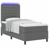 vidaXL Boxspring bed met matras met LED Donkergrijs 90 x 190 cm Stof