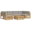 vidaXL Buiten bankenset 7 st Wit en Lichtgrijs Polyester