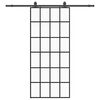 vidaXL Schuifdeur met beslagset 90x205 cm ESG glas zwart