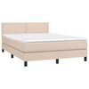 vidaXL Boxspring met matras en LED kunstleer cappuccinokleur 140x200cm