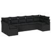 vidaXL Tuinbankenset 7 st Zwart poly rattan
