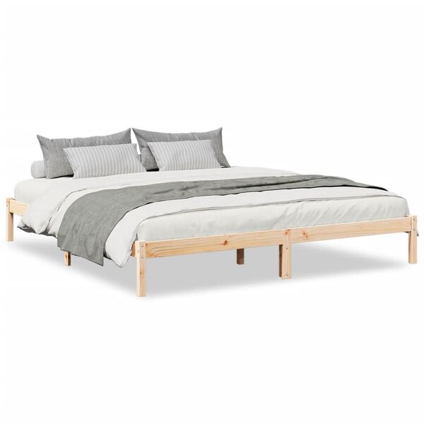 vidaXL Bedframe extra lang zonder matras massief grenenhout 180x220 cm