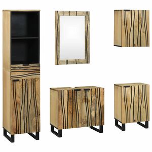 vidaXL Badkamermeubelset met lade met plank 5 pcs Bruin Bewerkt hout