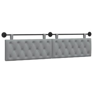 vidaXL Hangend hoofdbord Lichtgrijs Stof