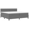 vidaXL LED Box Spring Bed Lichtgrijs en wit. 200 x 200 cm Katoen Stof