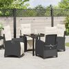 vidaXL Tuin eettafelset met kussen 5 pcs Zwart poly rattan
