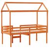 vidaXL Hoogslaper met dak massief grenenhout wasbruin 90x190 cm