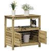 vidaXL Oppottafel met schappen 82,5x45x81 cm ge&iuml;mpregneerd hout