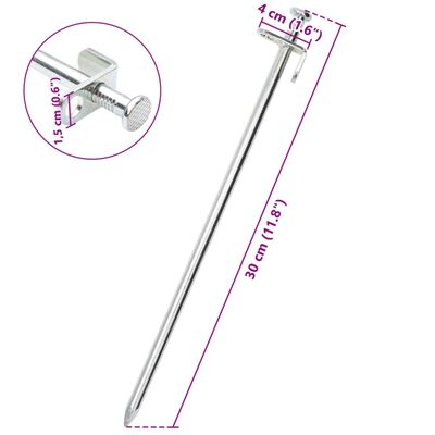 vidaXL Tentharingen 24 st 8 mm 30 cm gegalvaniseerd staal