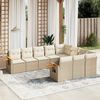 vidaXL 10-delige Loungeset met kussens poly rattan beige
