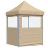 vidaXL Partytent inklapbaar pop-up met 2 zijwanden beige