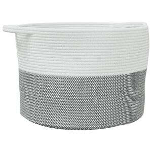 vidaXL Wasmand &Oslash; 55x36 cm katoen grijs en wit