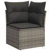 vidaXL 5-delige Loungeset met kussens poly rattan grijs