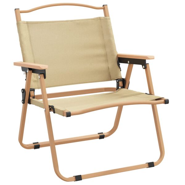 vidaXL Campingstoelen 2 st 54x43x59 cm oxford stof beige