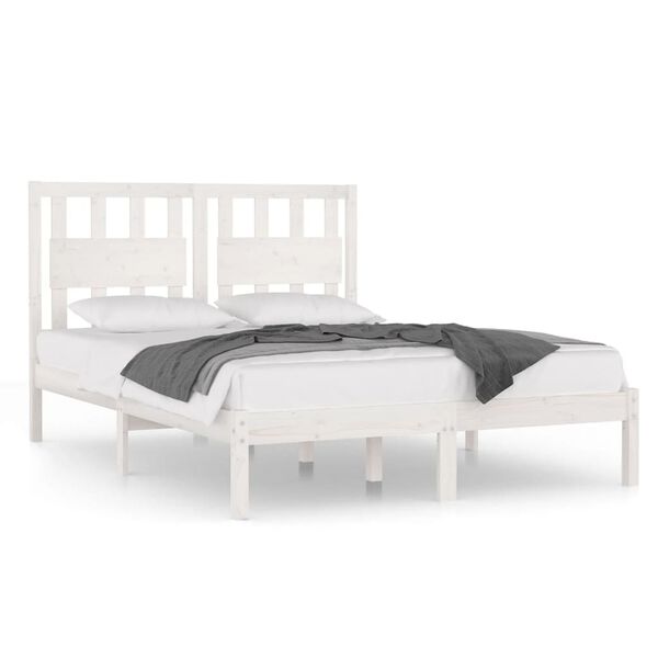 vidaXL Bedframe massief grenenhout wit 120x200 cm
