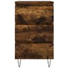 vidaXL Nachtkastje 40x35x69 cm bewerkt hout gerookt eikenkleurig