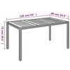 vidaXL Tuintafel met houten blad 150x90x75 cm poly rattan grijs