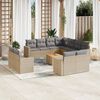 vidaXL 12-delige Loungeset met kussens poly rattan gemengd beige