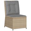 vidaXL 5-delige Loungeset met kussens poly rattan beige