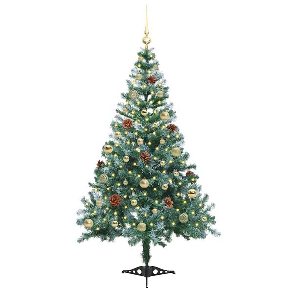 vidaXL Kunstkerstboom met 150 LED Groen 150 cm PVC en Staal