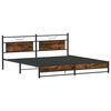 vidaXL Bedframe zonder matras metaal gerookt eikenkleurig 200x200 cm