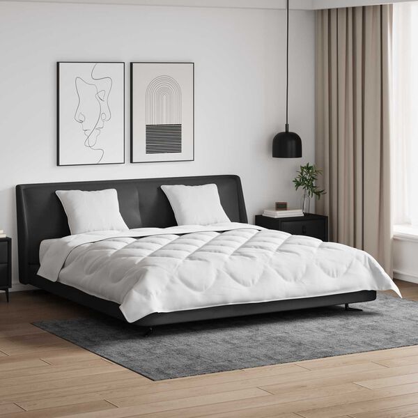 vidaXL Dekbed met kussen 3 pcs Wit Microfibre