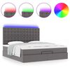 vidaXL Ottoman bed met matras en LED's 180x200cm kunstleer grijs