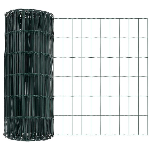 vidaXL Euro Hek Groen 0,8 x 25 m PVC-gecoat ijzer