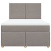 vidaXL Boxspring met matras stof taupe 140x190 cm