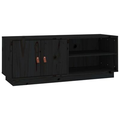 vidaXL Tv-meubel 105x34x40 cm massief grenenhout zwart