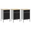 vidaXL Werk kast met lade 3 pcs Zwart en Grijs 75 x 45 x 85 cm