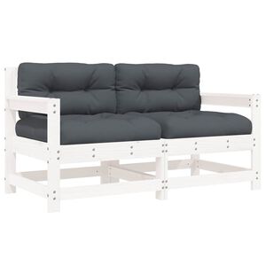 vidaXL Tuinstoelen met kussens 2 st massief grenenhout wit