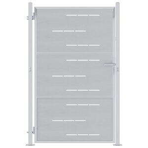vidaXL Tuinpoort met slot Zilver 100 x 125 cm Roestvrij staal