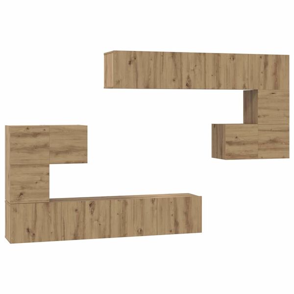 vidaXL TV Eenheden Wandgemonteerd 4 pcs Artisan Eiken Bewerkt hout
