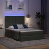 vidaXL Opbergbed met LED met matras Donkergrijs 140 x 200 cm Polyester