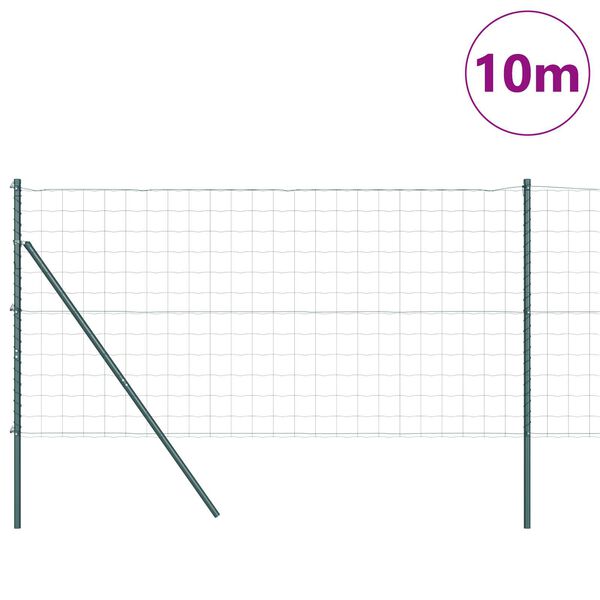 vidaXL Hek met Paal Groen 1,2 x 10 m Staal