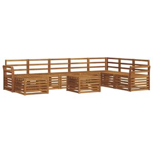 vidaXL Buiten bankenset 9 st Naturel