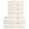 vidaXL 6-delige Handdoekenset SOLUND 600 g/m&sup2; cr&egrave;mekleurig